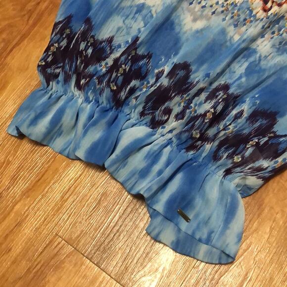 Guess Los Angeles Sheer Intricate Pattern Multicolor Blouse Size Small - Picture 7 of 12